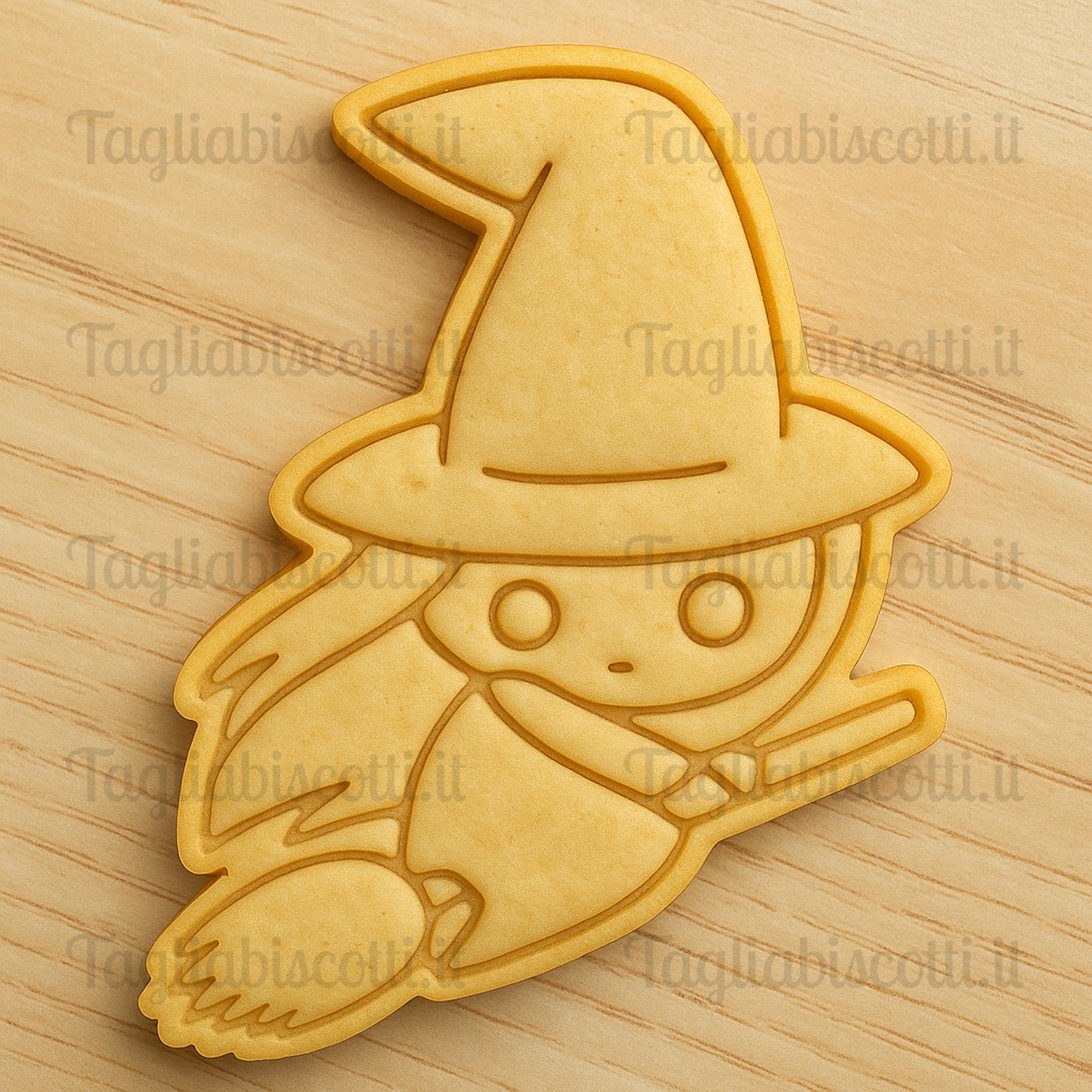 Tagliabiscotti Stregha con scopa - Halloween  - Cookies cutter - Formina - Stampo per biscotti o decorazioni in pasta di zucchero per cake design