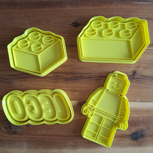 Lego set 4pcs. - Cookies Cutter - Mold - Mold - for decorating cakes and shortcrust or sugar paste biscuits.
