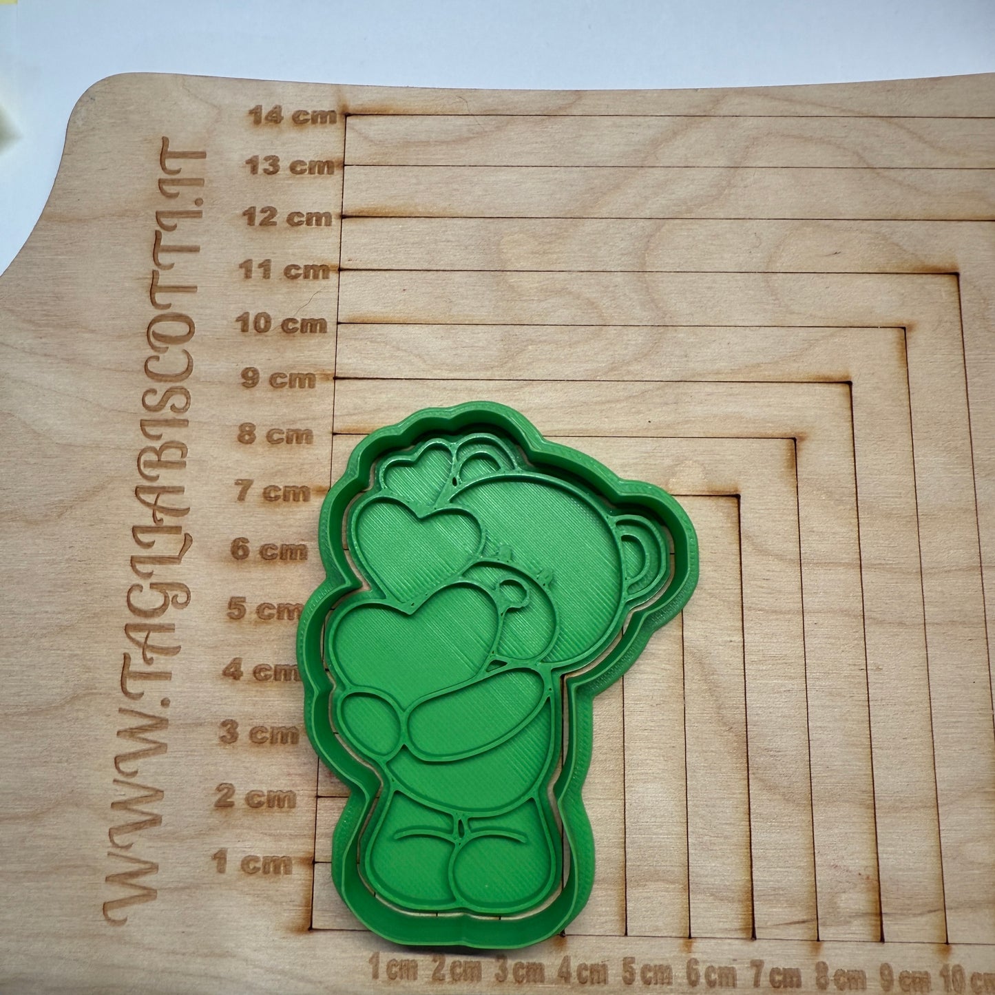 Tagliabiscotti Orso abbraccia cuori - San Valentino - Cookie cutter - Stampo per biscotti o decorazioni in pasta di zucchero