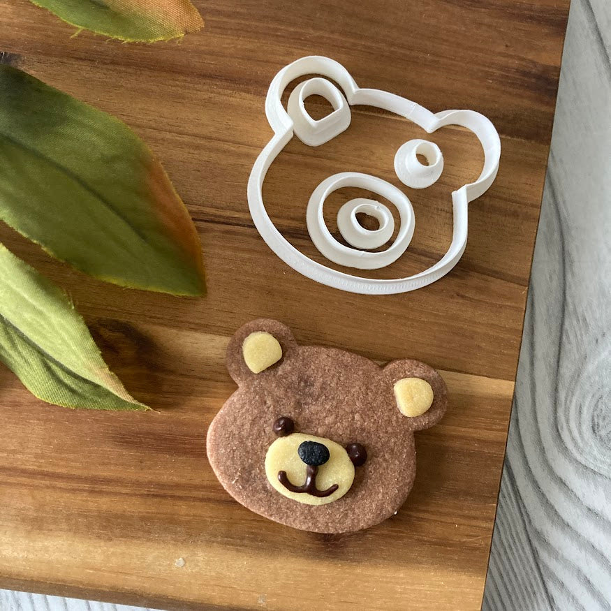 Tagliabiscotti Sezionato - muso Orsetto - faccia - Cookie cutter - Stampo per biscotti o decorazioni in pasta di zucchero