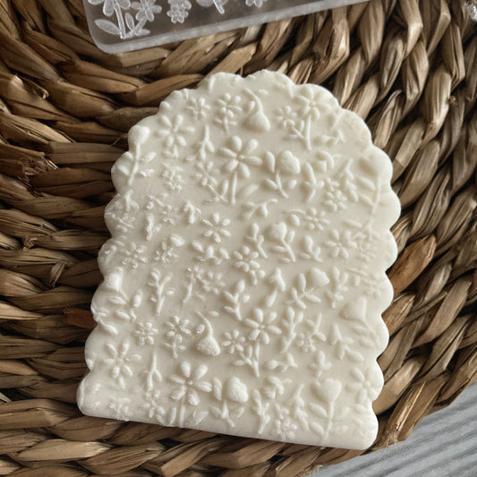 Texture Floreale - Stampo Outbosser in acrilico - Groffatore 10cm x 10cm per decorazione biscotti e torte