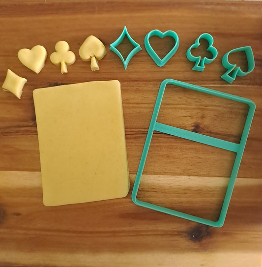 Carta da Poker Con Simboli - Cuori - Quadri - Fiori - Picche - Cookies cutter - Tagliabiscotti - Stampo