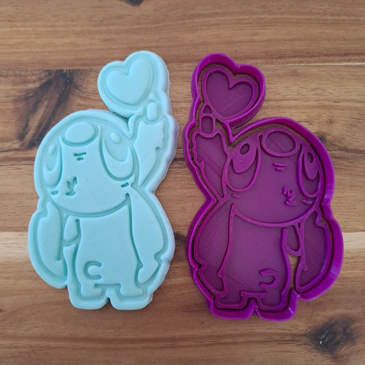 Stitc con palloncino a cuore - alieno - Cookies Cutter - Formina - Stampo