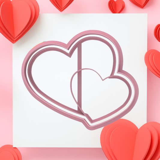 Tagliabiscotti Cutter due cuori uniti - Amore Love - Cookie cutter - Stampo per biscotti o decorazioni in pasta di zucchero