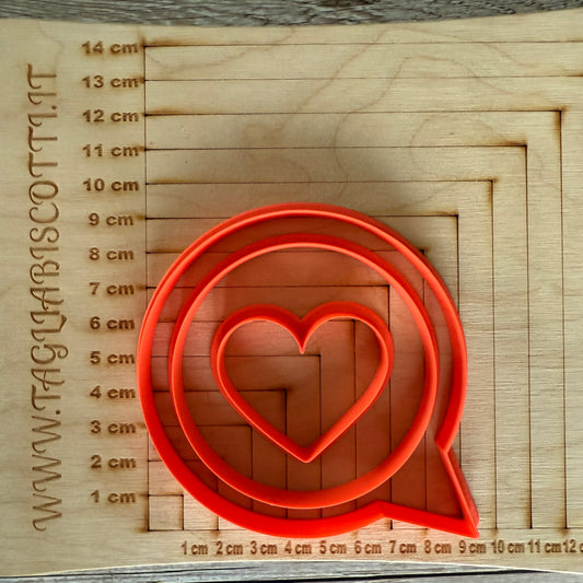 Tagliabiscotti Cutter What's Love - Amore Love - Cookie cutter - Stampo per biscotti o decorazioni in pasta di zucchero