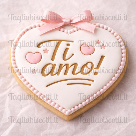 Tagliabiscotti cuore “Ti amo!” - San Valentino - Cookie cutter - Stampo per biscotti o decorazioni in pasta di zucchero