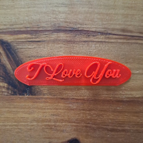 I Love You - San Valentino - timbro - scritta - stampo per biscotti o decorazioni in pasta di zucchero da 6 a 20cm