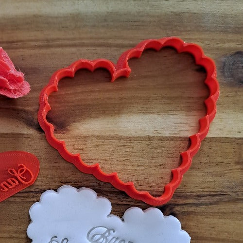 Tagliabiscotti Cuore Mod.28 cutter - Cornice per biscotti o decorazioni - Cookies Cutter - Formina - Stampo