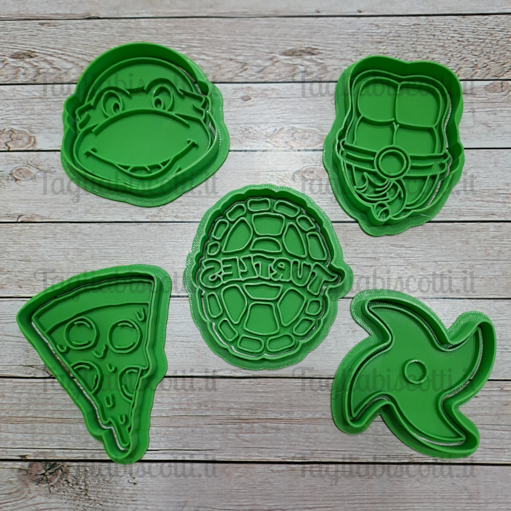 Tagliabiscotti Tartarughe Set Mod.1 - Cookies Cutter - Formine - Stampi per Biscotti e Pasta di Zucchero - Cake Design
