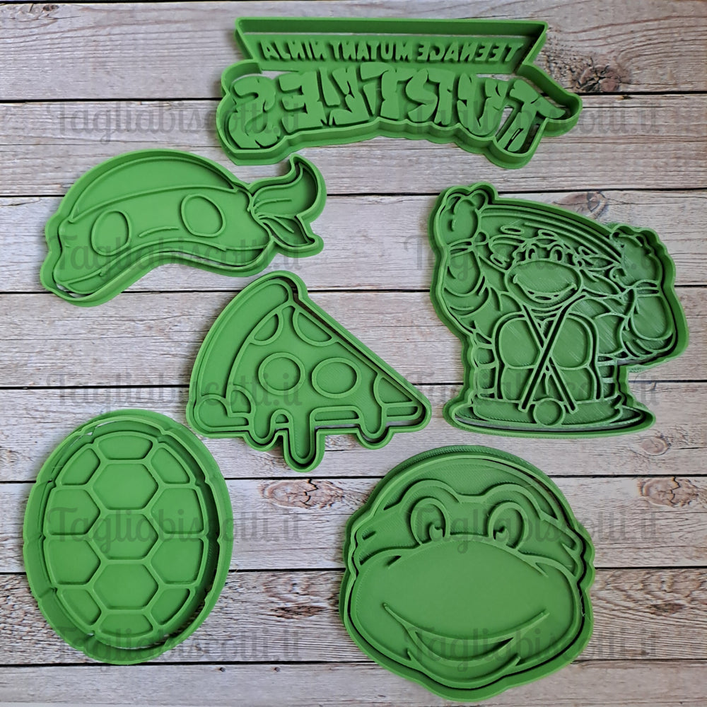 Tagliabiscotti Tartarughe Set Mod.2 - Cookies Cutter - Formine - Stampi per Biscotti e Pasta di Zucchero - Cake Design
