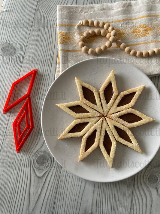 Cookie Cake Mod.1 - Crostata biscotto componibile - Divisa “Facile & Perfetta” – Set Cookie Cutter Unico per Fette Precise