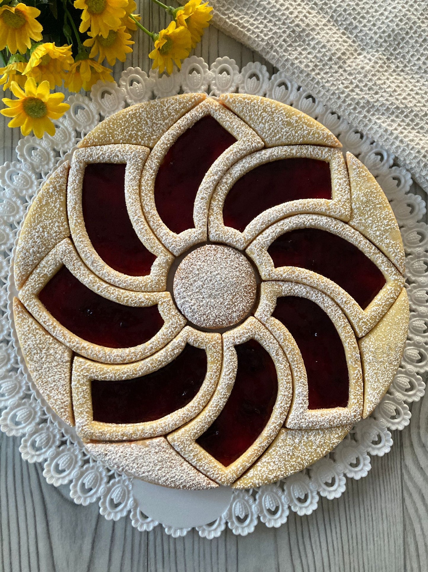 Cookie Cake Mod.4 - Crostata biscotto componibile - Divisa “Facile & Perfetta” – Set Cookie Cutter Unico per Fette Precise