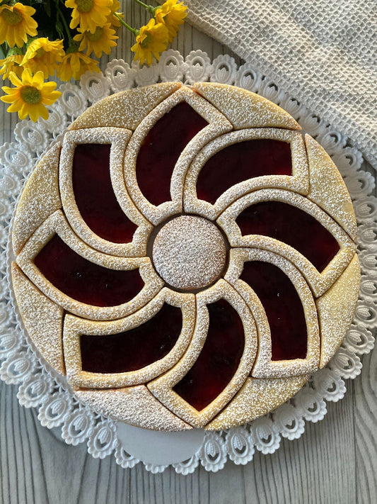 Cookie Cake Mod.4 - Crostata biscotto componibile - Divisa “Facile & Perfetta” – Set Cookie Cutter Unico per Fette Precise