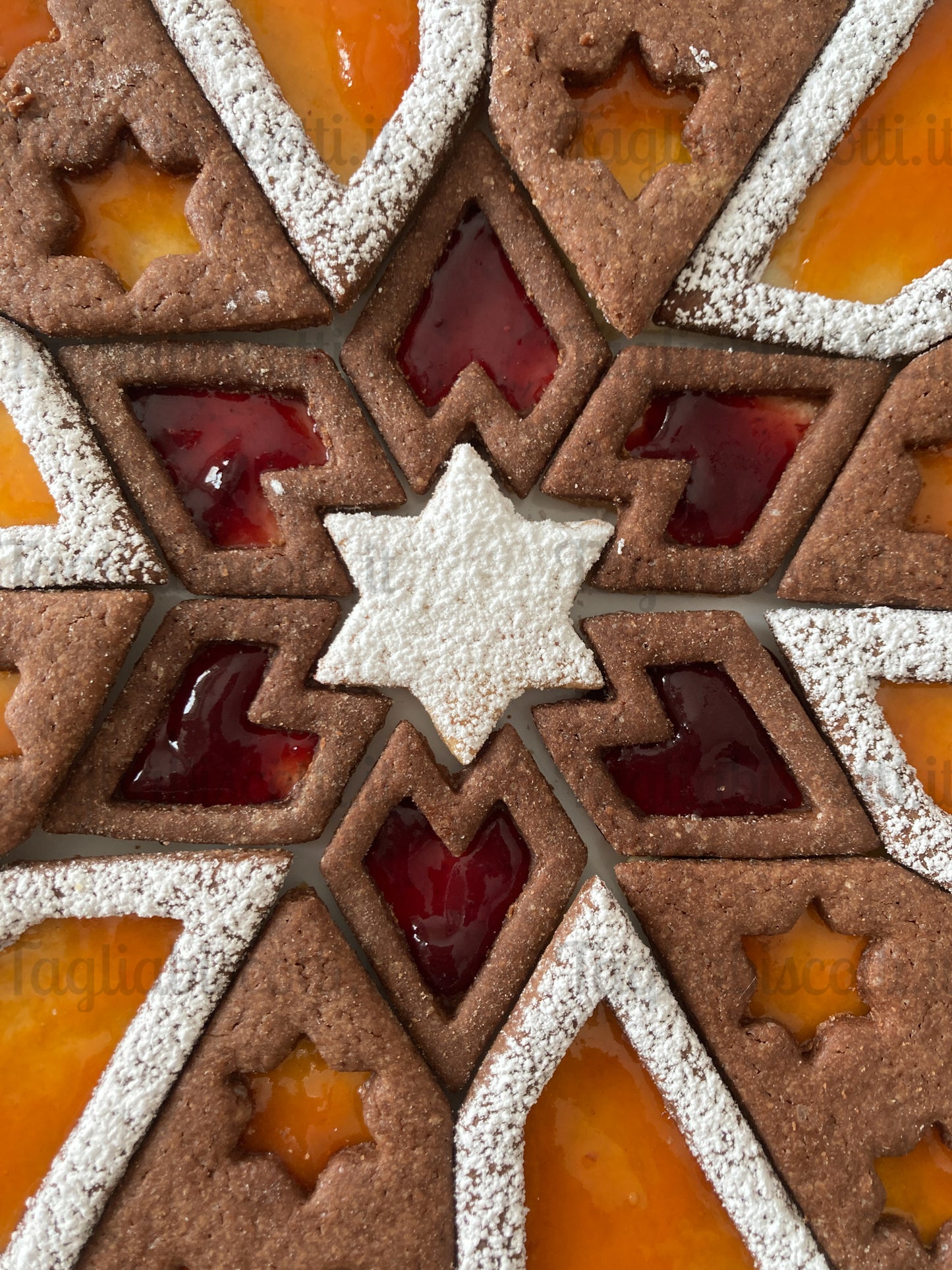 Cookie Cake Mod.5 - Stelle - Crostata biscotto componibile - Divisa “Facile & Perfetta” – Set Cookie Cutter per Fette Precise