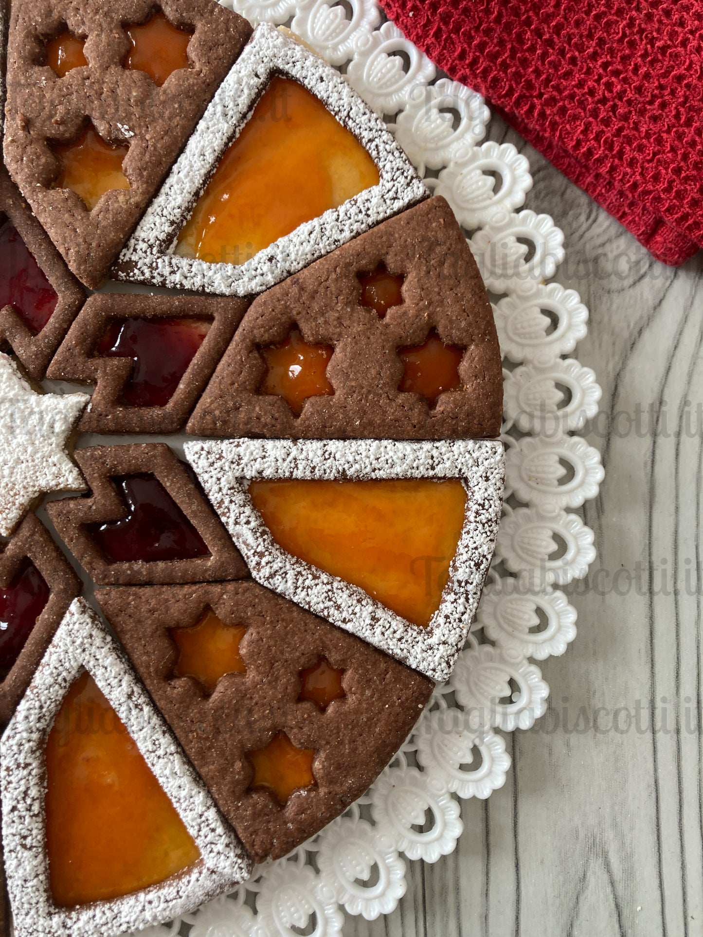 Cookie Cake Mod.5 - Stelle - Crostata biscotto componibile - Divisa “Facile & Perfetta” – Set Cookie Cutter per Fette Precise