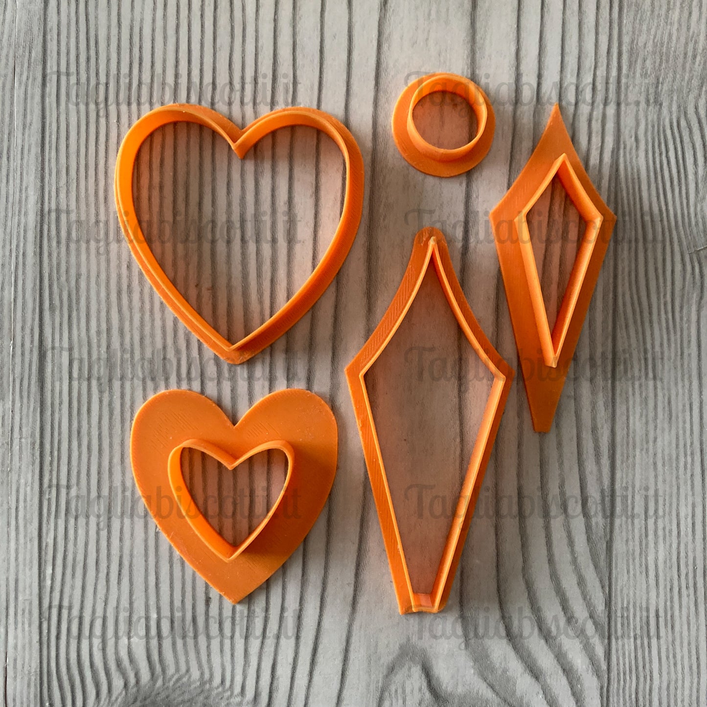 Cookie Cake Mod.7 - Set Tagliabiscotti “Rosone di Cuori” – Crostata 28 cm - Divisa “Facile & Perfetta” – Cookie Cutter per porzioni precise