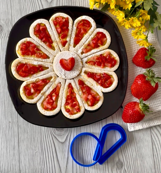Tagliabiscotti Crostata Cookie Cake Mod. 18 - Set Tagliabiscotti “Torta Biscotto” Componibile – Fiore