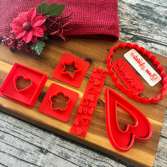 Cookie Cake Mod. 20 - Set Tagliabiscotti Pacco Regalo Natalizio – Biscotti Componibili con Cuori, Stelle e Fiori