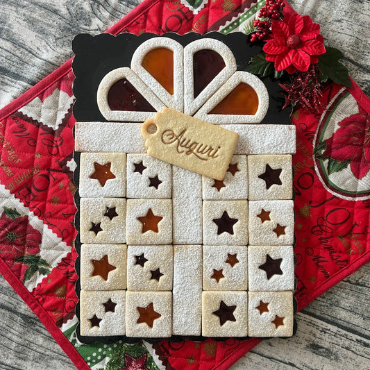 Keksausstecher-Set Tortenplätzchen Geschenkpaket mit Sternen und „Alles Gute“ - modulare Größen