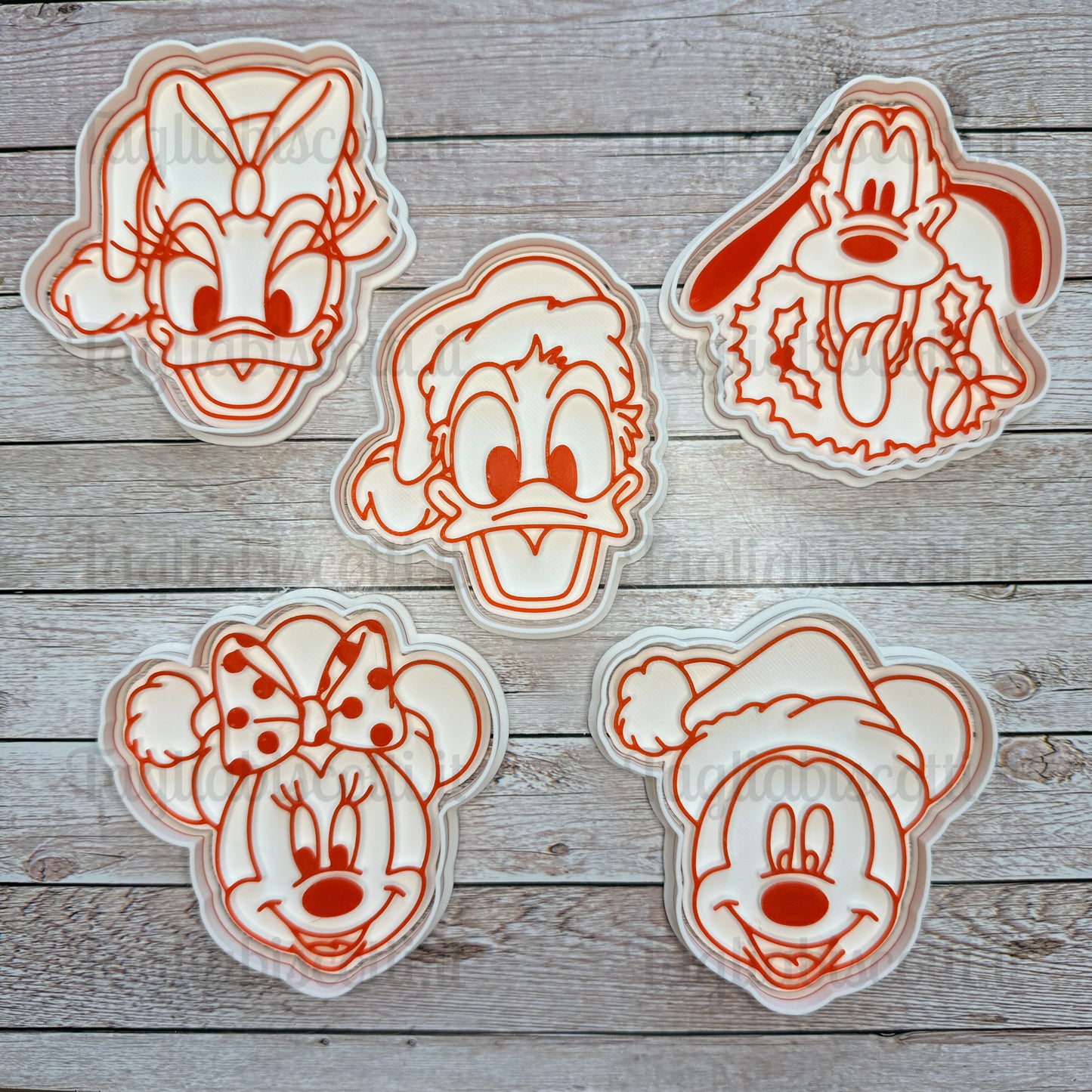 Tagliabiscotti visi famiglia topolino in set natalizio - Natale