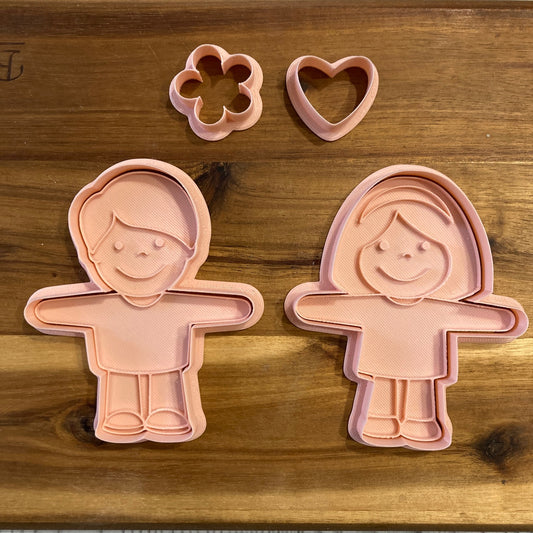 Festa della mamma - Tagliabiscotti - Bambino -Bambina - Cookie cutter - 10 cm