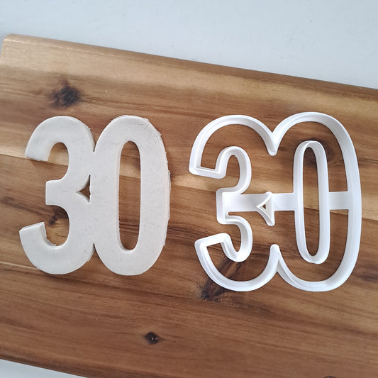Number 30 - for cake decoration - 10cm