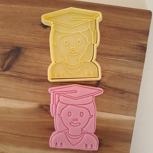 Half-length portrait of a graduated woman - Cookies Cutter - Form - Graduation - Also personalized with name