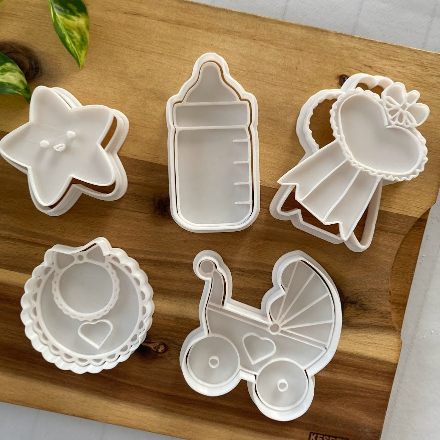 Set Baptême - Nouveau Né - Baby Shower - Emporte-pièce - Moules à biscuits et pâte à sucre